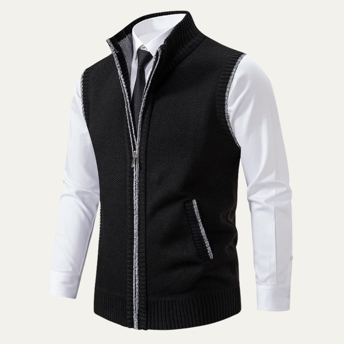The Ridgecrest Men’s Business Casual Knit Zip Up Sweater Vest