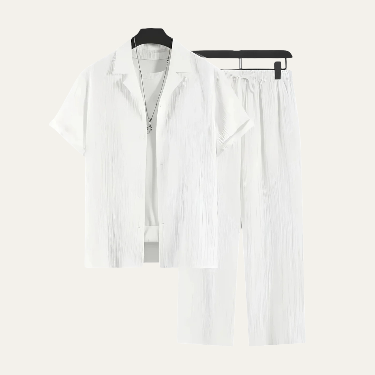 The Dervio Men’s Two Piece Set – Lightweight Button-Up Shirt & Relaxed Pants
