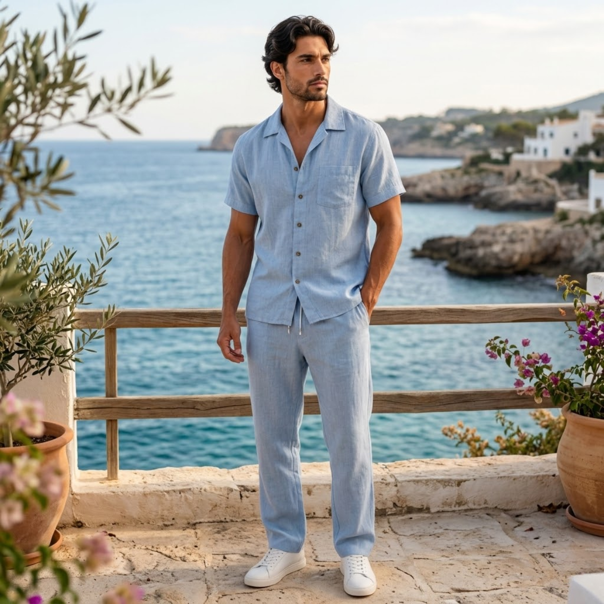 The Meadowfall Men’s Trendy Summer Set – Shirt & Pants