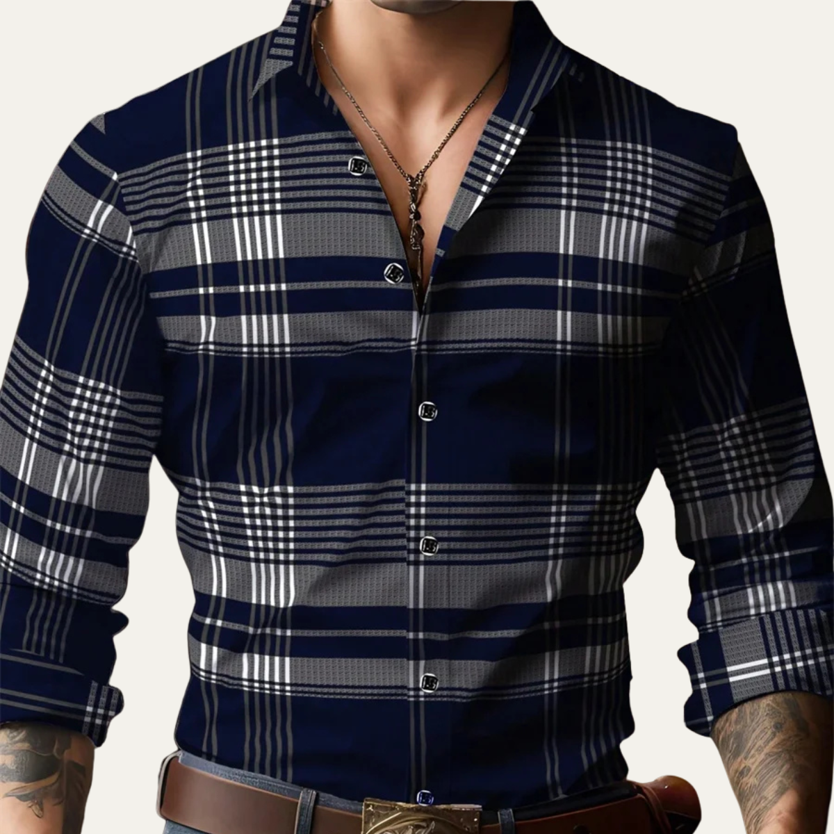 The Ashridge Men’s Classic Plaid Button Down Casual Shirt