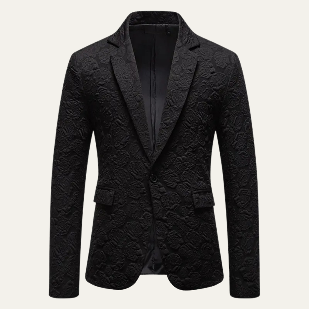 Men’s Casual Textured Rose Pattern Slim Fit Blazer - Wedding Guest