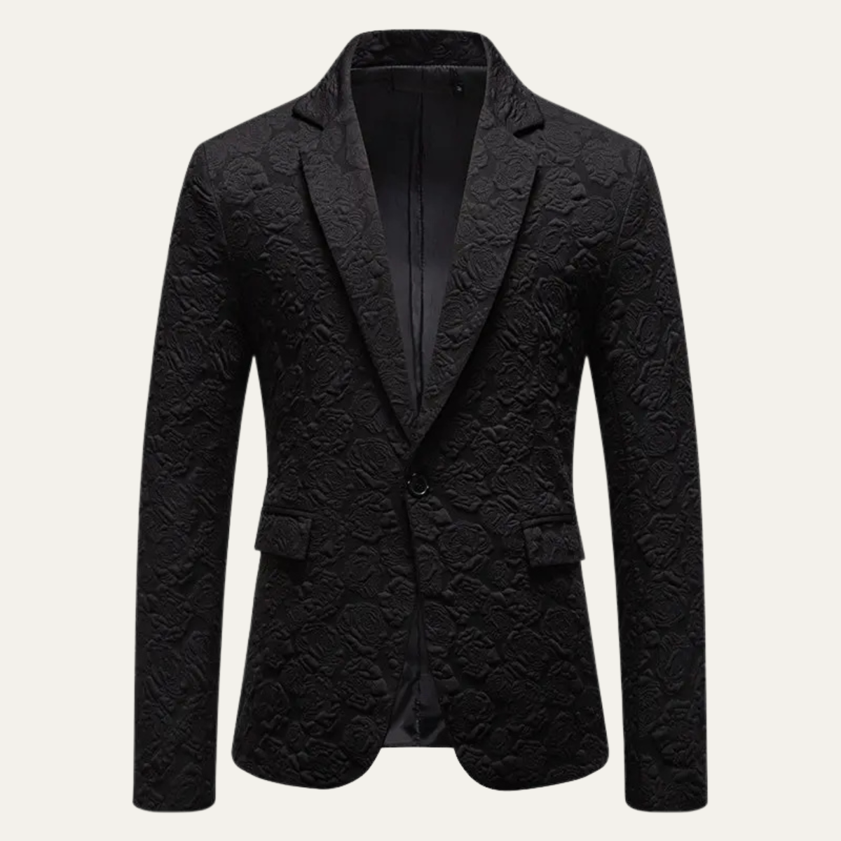 Men’s Casual Textured Rose Pattern Slim Fit Blazer - Wedding Guest