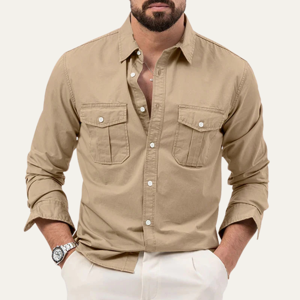 The Brookwater Men’s Retro Solid Button Up Shirt