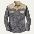 The Huntley Men’s Two Tone Patchwork Western Soft Denim Shirt