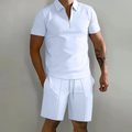 The Summerfield Men’s Summer Polo Shirt & Shorts Set – White