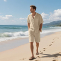 The Glenmoor Men’s Casual Summer Short Sleeve Shirt & Shorts Set