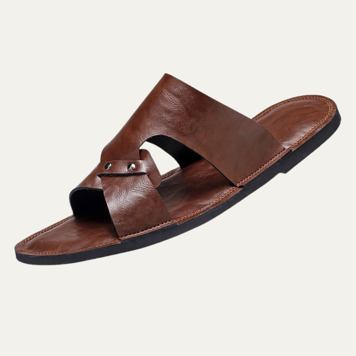 The Greenwich Men’s Leather Comfort Slide Sandals