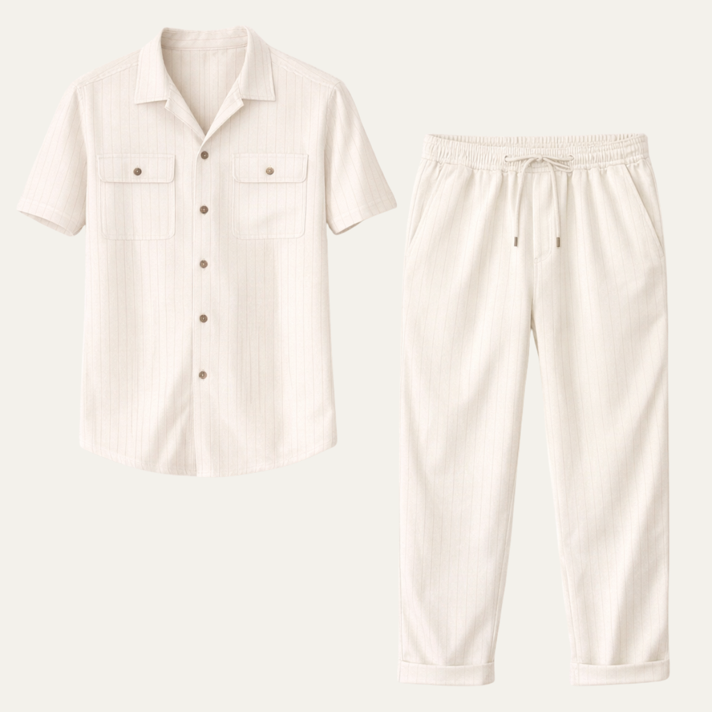 The Edgemont Men’s Casual Button Up Shirt & Pants Set
