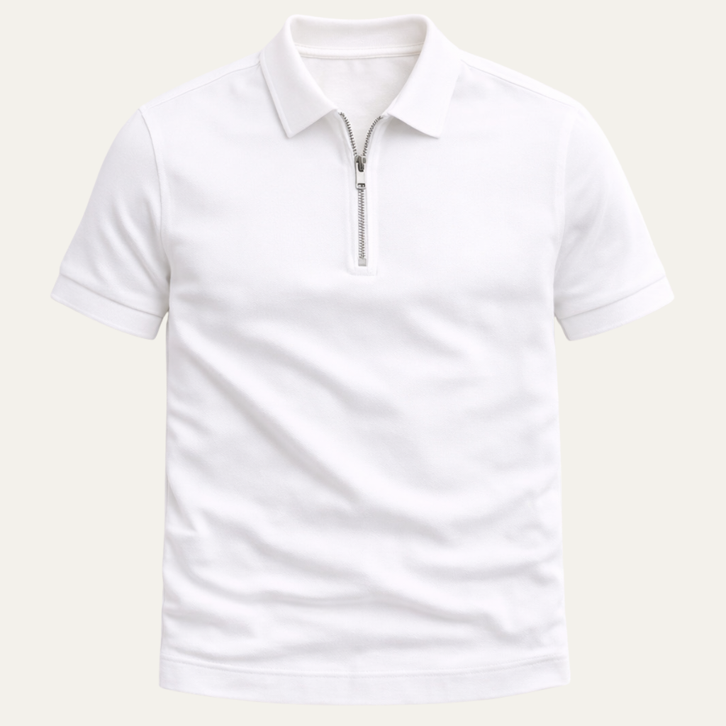 The Iseo Men's Short Sleeve Zip Polo