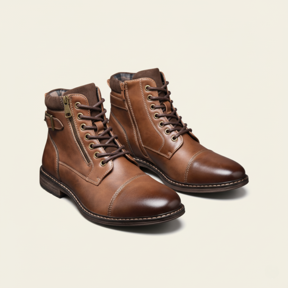 The Brescia Men’s Casual Vintage Faux Leather Ankle Boots