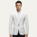 The Ceccano Men’s Casual Textured Rose Pattern Slim Fit Blazer