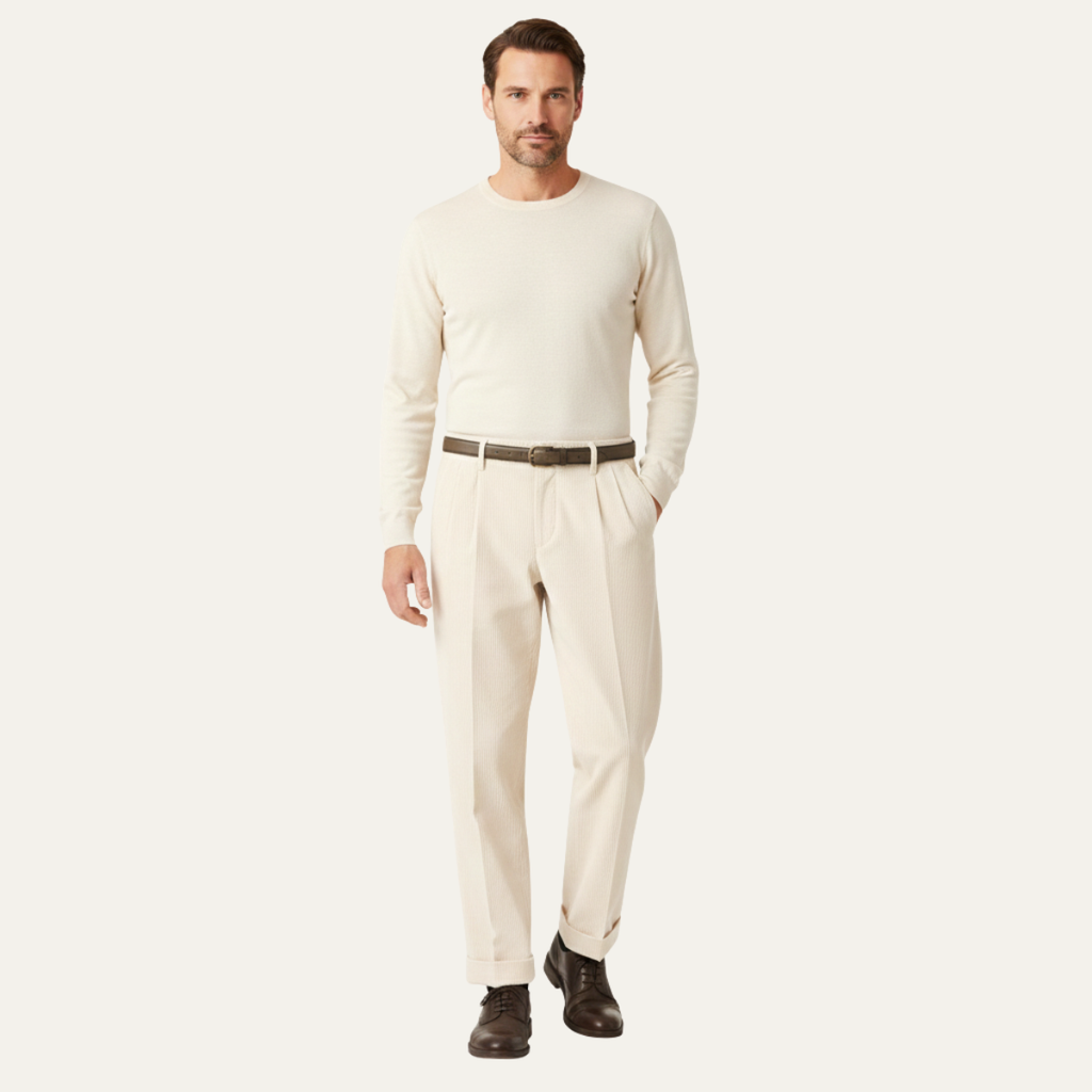 The Timberwood Men's High Waist Pleated Straight Leg Formal Pants