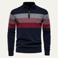 The Terracina Men’s Patchwork Zip Mock Neck Sweater