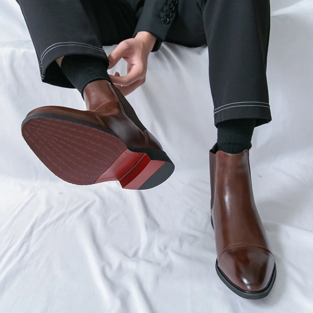 The Savile Row Faux Leather Chelsea Boots for Men