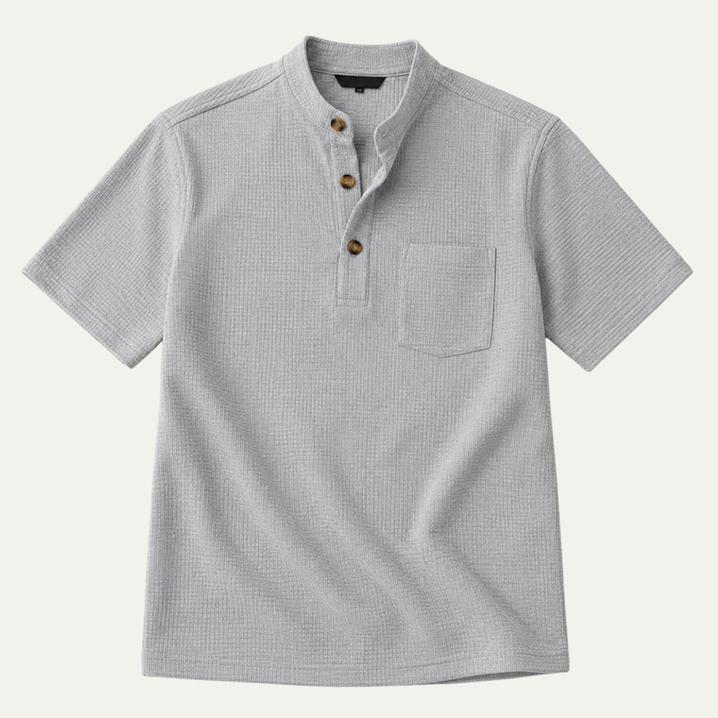 The Manhattan Men’s Waffle Henley Summer Shirt