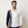The Riomaggiore Men’s Summer Color Block Striped Dress Shirt