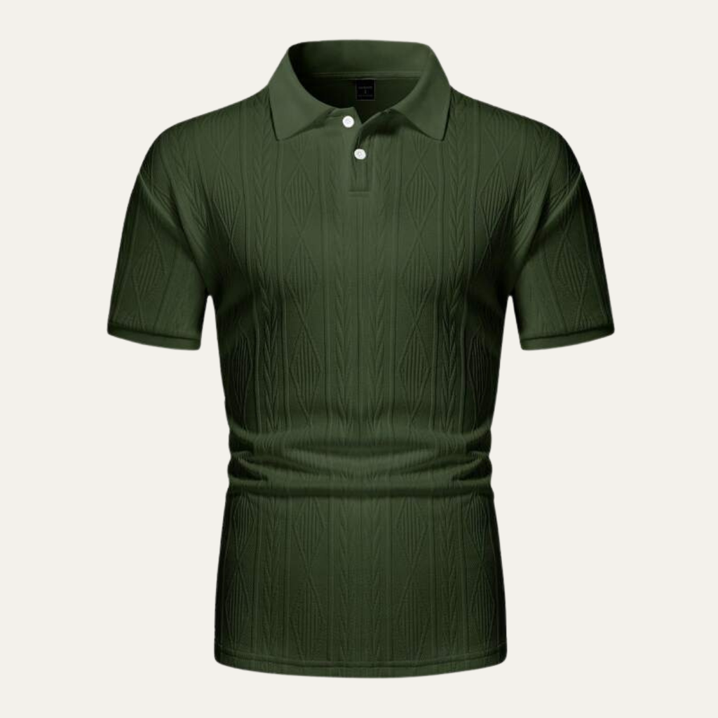 The Willowstone Ridge Men’s Textured Button Up Trendy Polo Shirt
