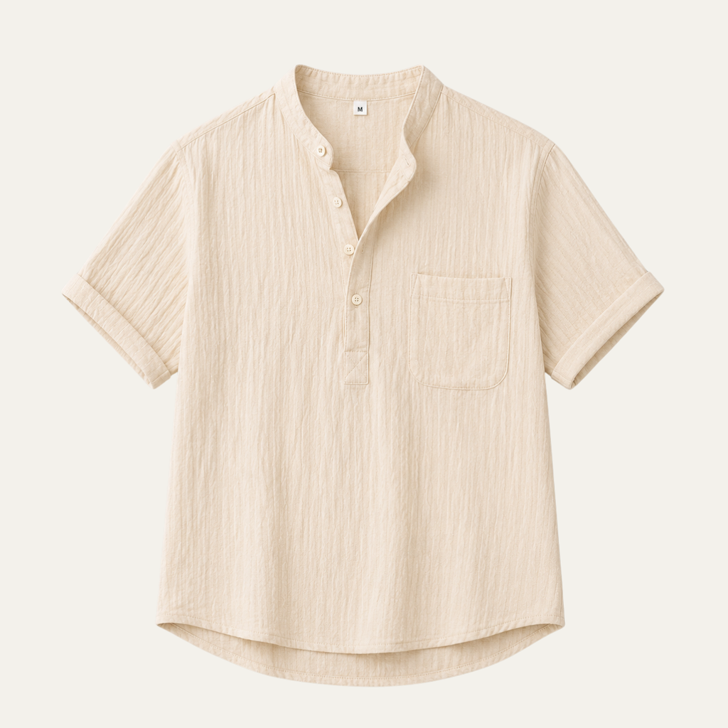 The Santa Monica Men’s Linen Henley Beach Shirt