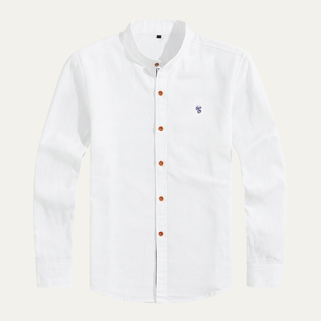 The Biella Men’s Mandarin Collar Smart Casual Button Shirt