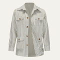 The Bramblewood Men’s Streetwear Striped Button Down Shirt with Pockets