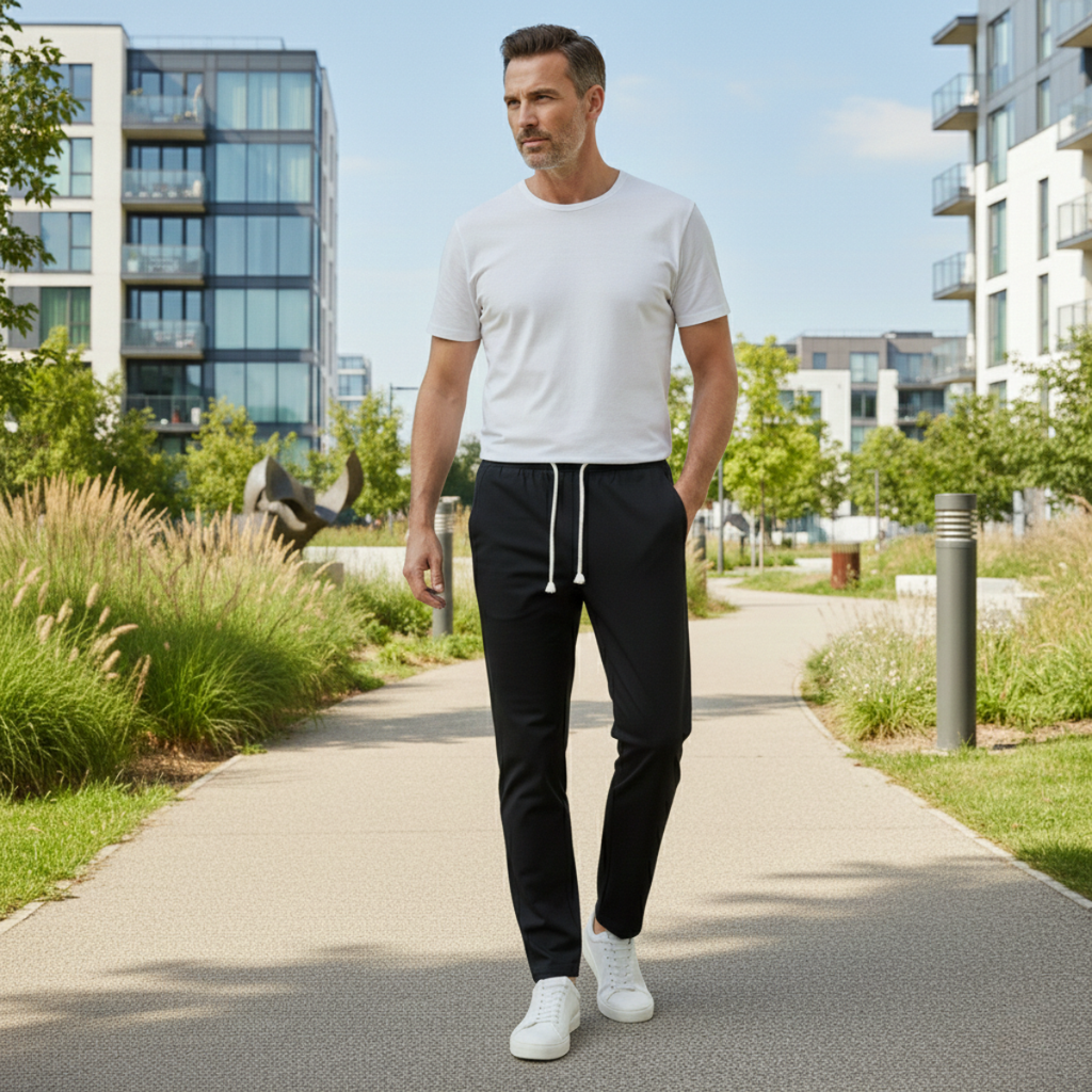 The Glenstone Men’s Lightweight Loose Fit Linen Blend Drawstring Pants