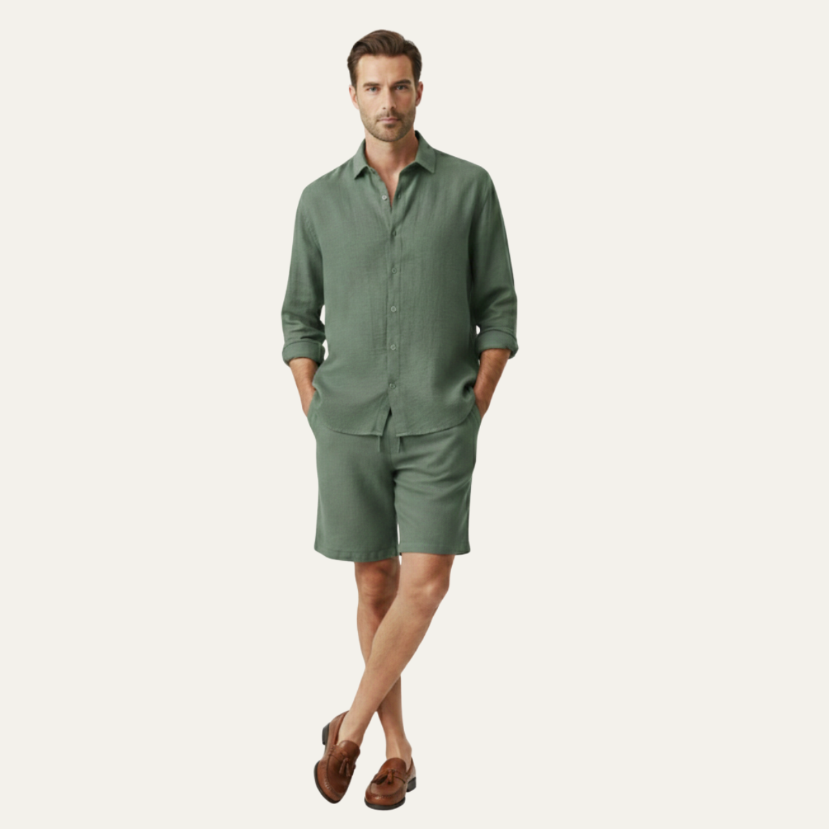 The Brighton Men’s Relaxed Oversized Cotton Button Up Shirt