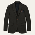 The Testaccio Men’s Single Breasted Wool Tweed Herringbone Blazer – Black