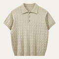 The Encino Men’s Cable Knit Polo Shirt