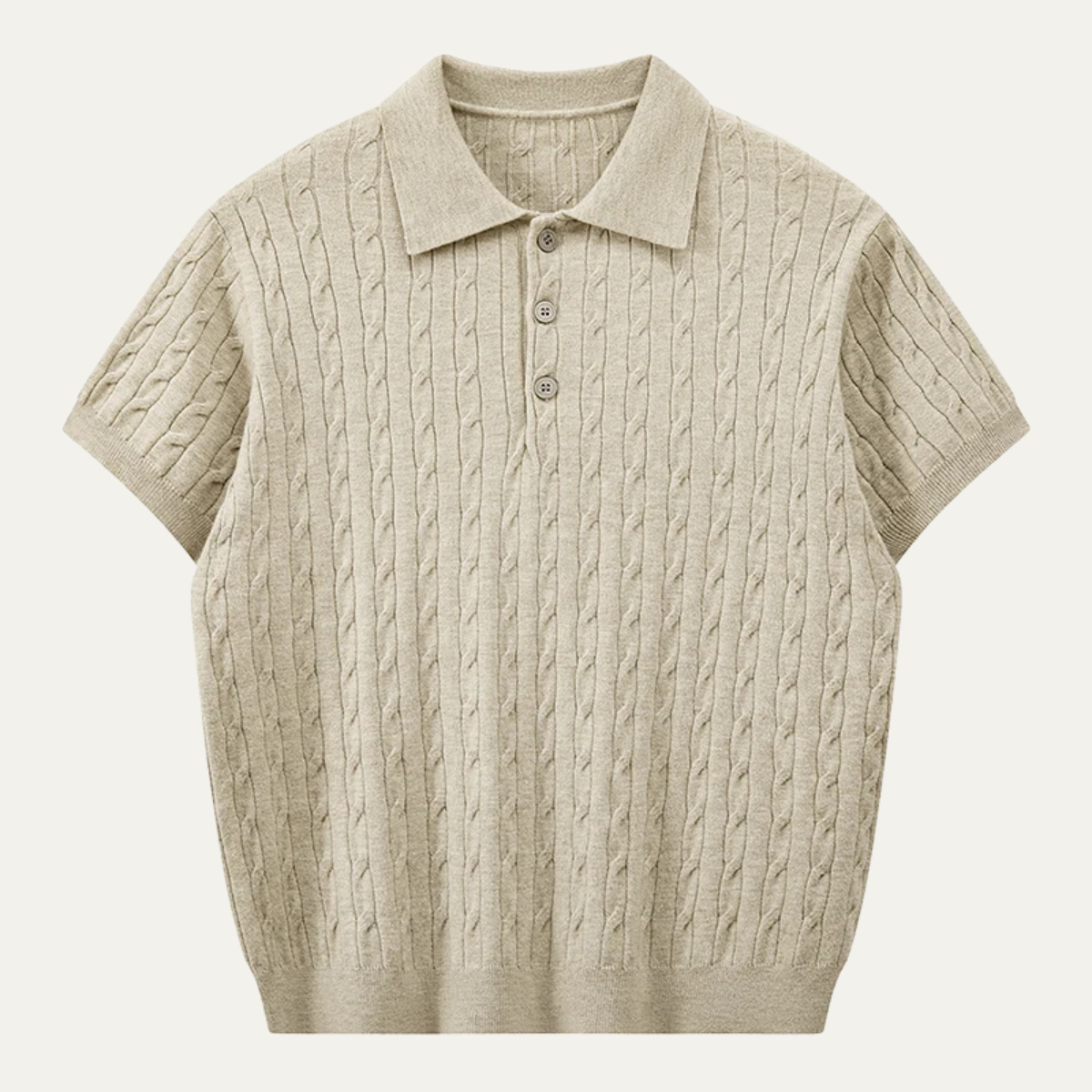 The Encino Men’s Cable Knit Polo Shirt