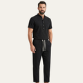 The Meadowhill Ridge Men’s Lightweight Cotton Linen Set Polo – Shirt & Pants