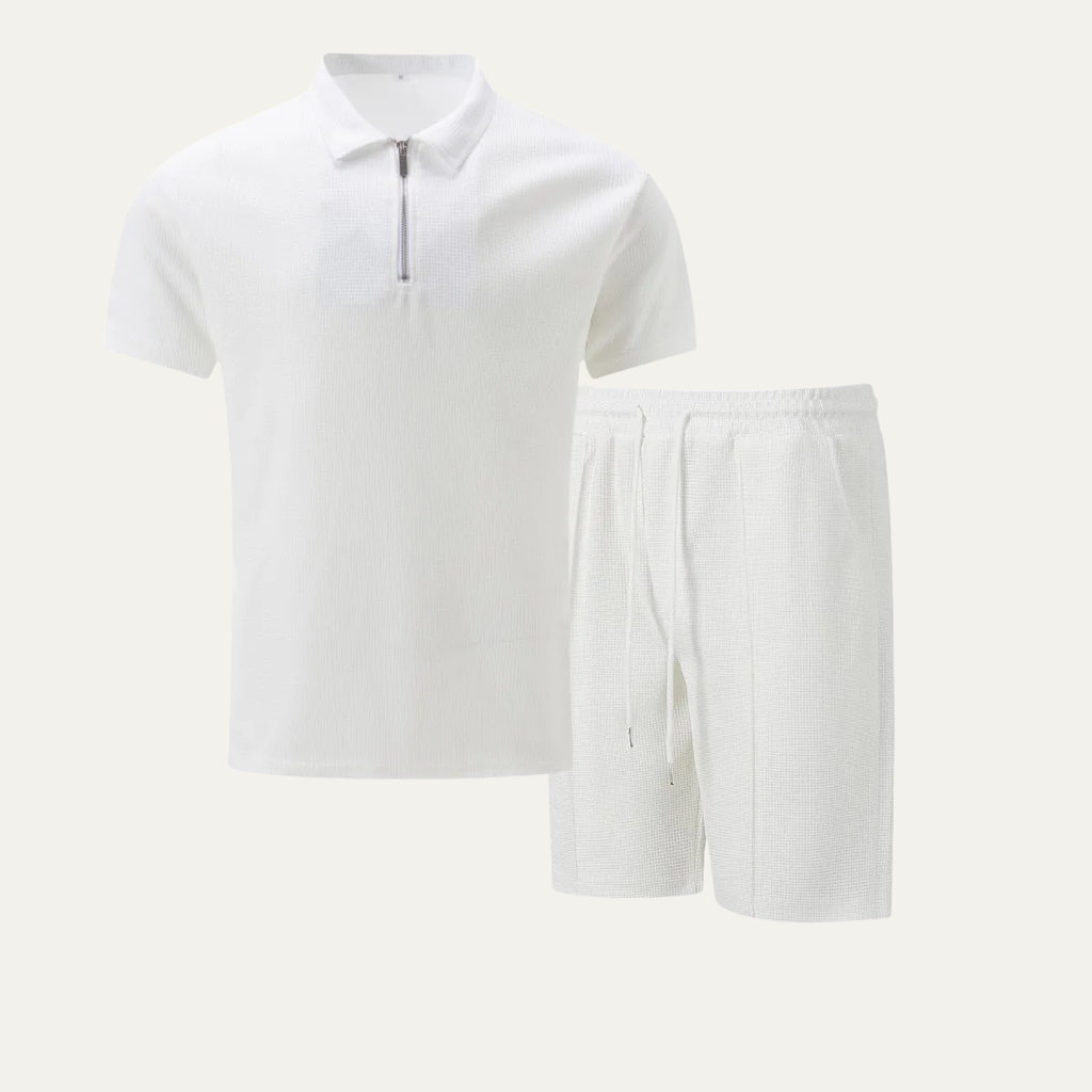 The Oakfield Park Men’s Solid Color Casual Summer Set – Shirt & Shorts Set