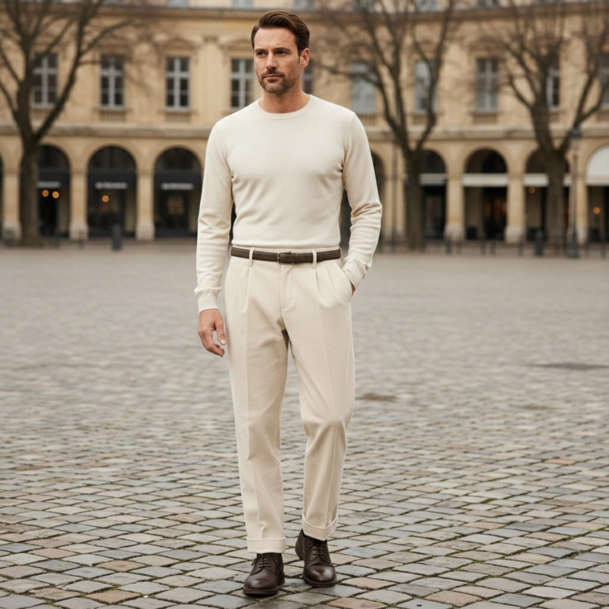The Timberwood Men's High Waist Pleated Straight Leg Formal Pants