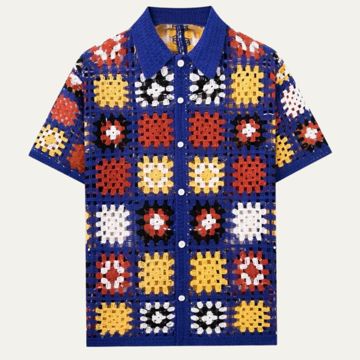 The Foligno Men’s Relaxed Fit Crochet Polo Shirt