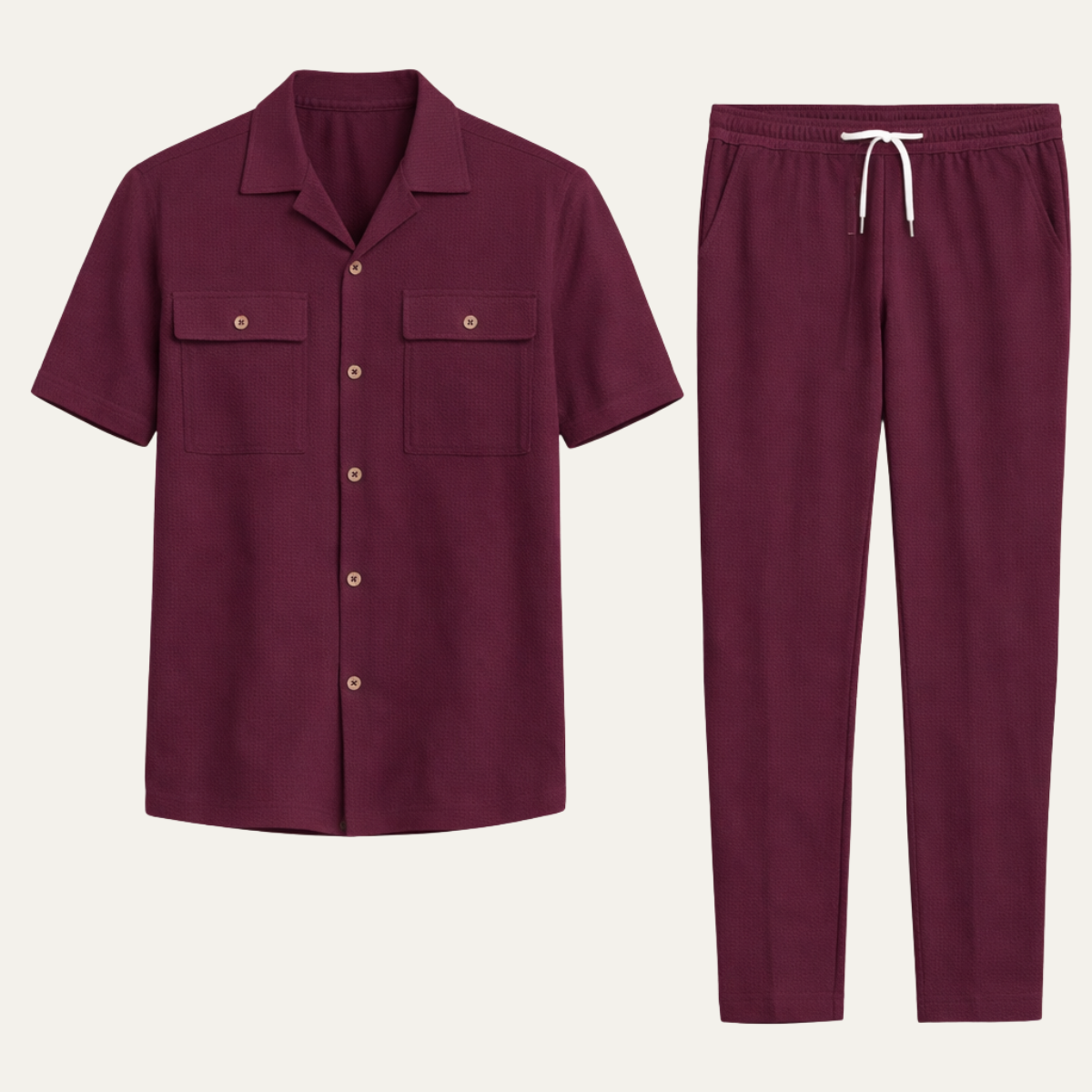 The Savigliano Men's Short Sleeve Shirt and Pants Set