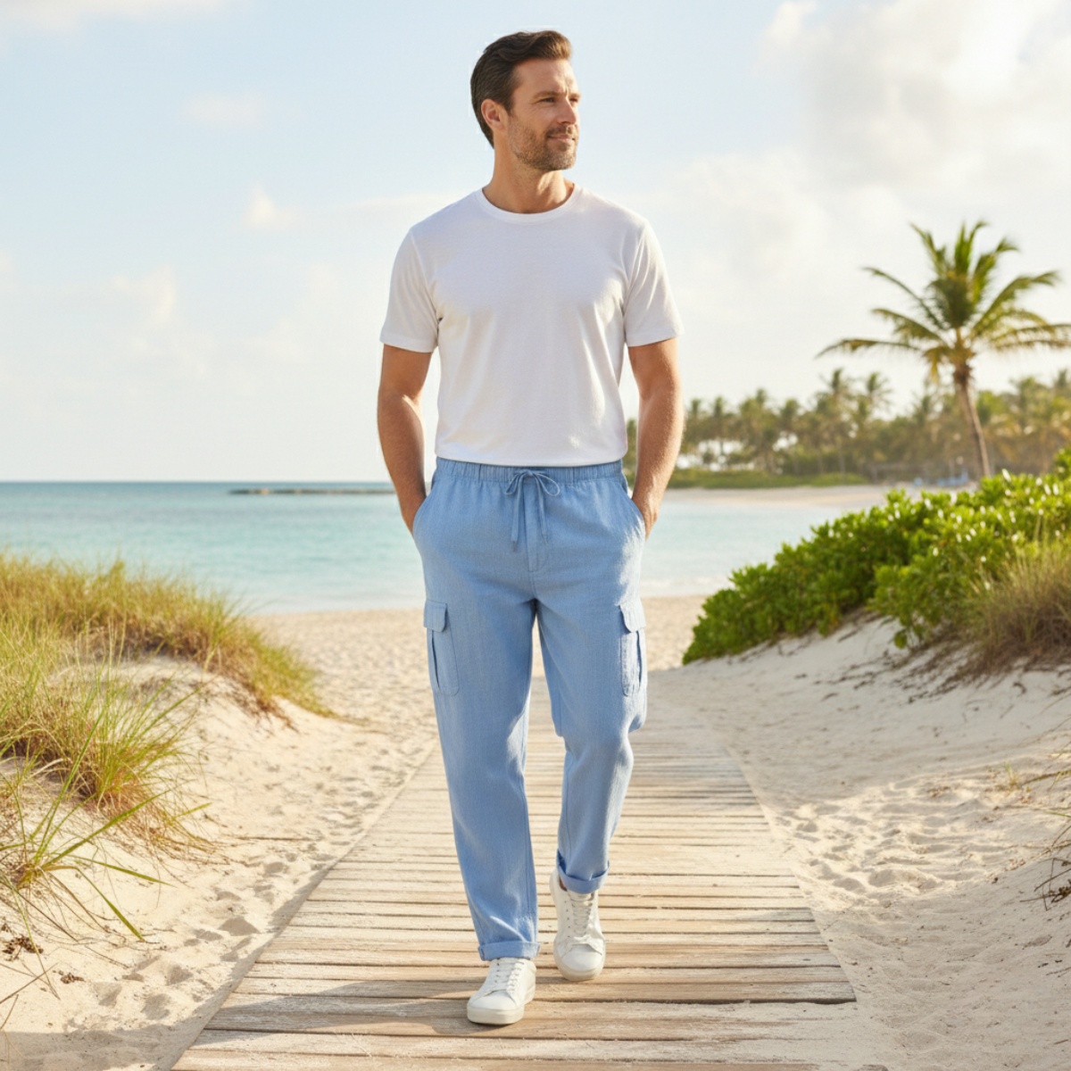 The Maplecrest Men’s Loose Fit Multi Pocket Cargo Pants