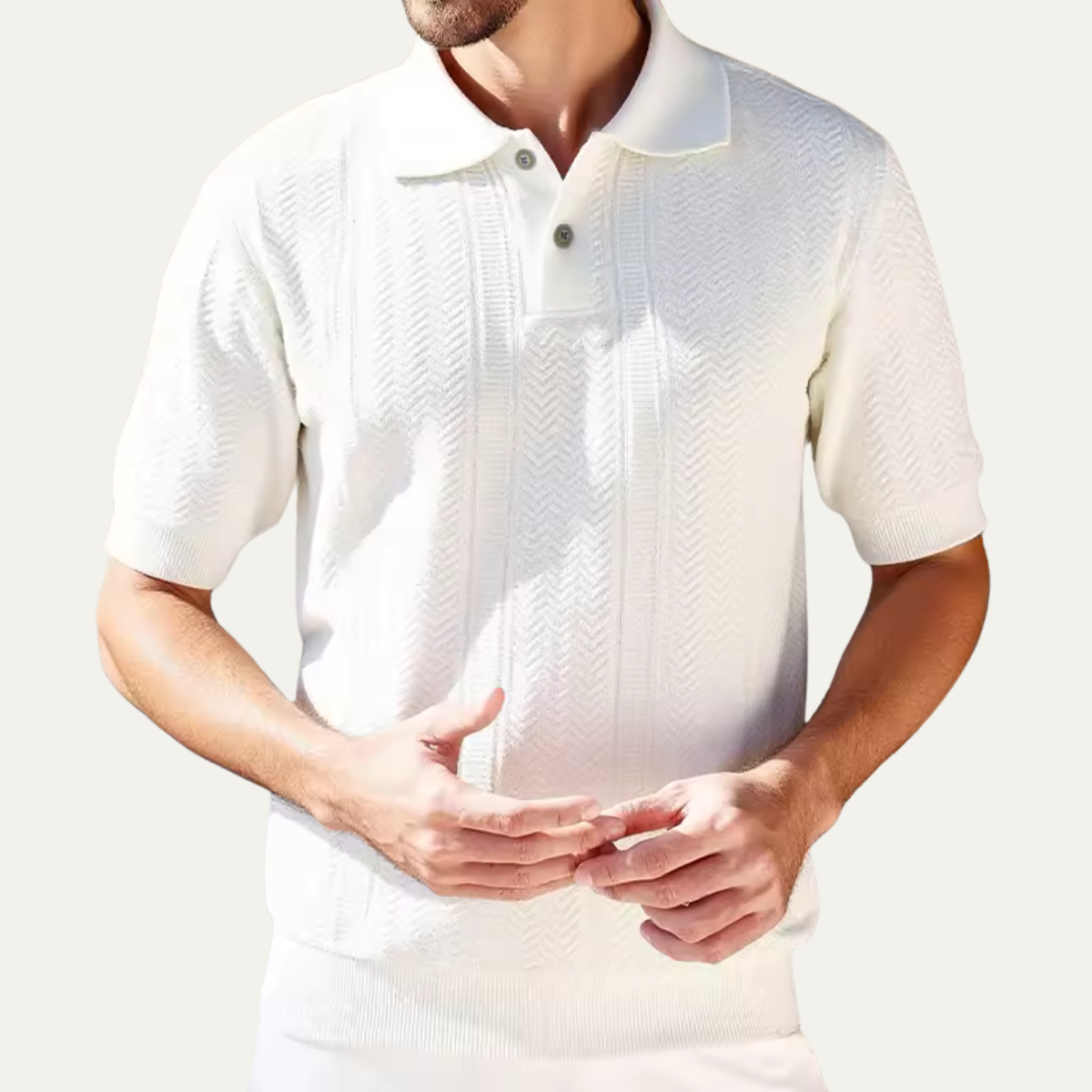 The Montecito Men's Cable Knit Polo Shirt