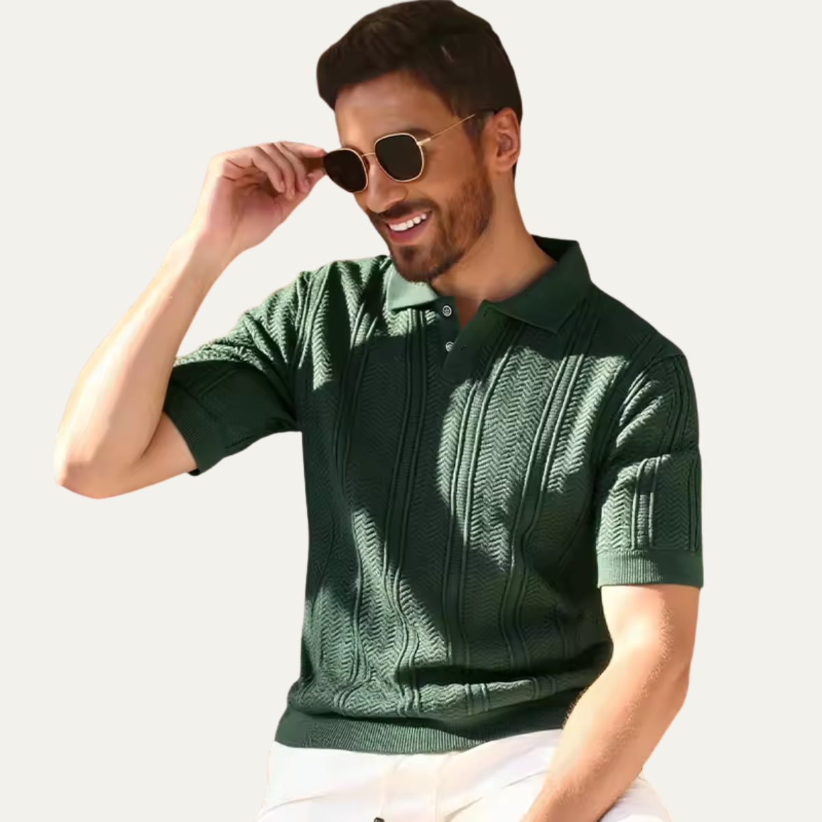 The Montecito Men's Cable Knit Polo Shirt