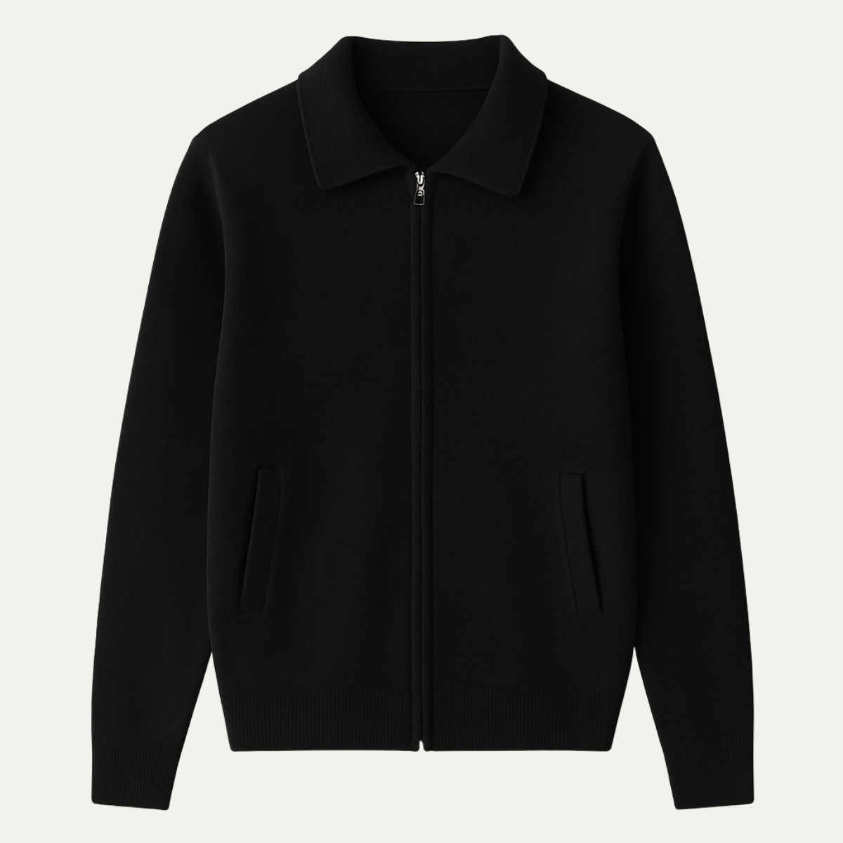 The Roma Men's Luxury Knitted Wool Zip Cardigan