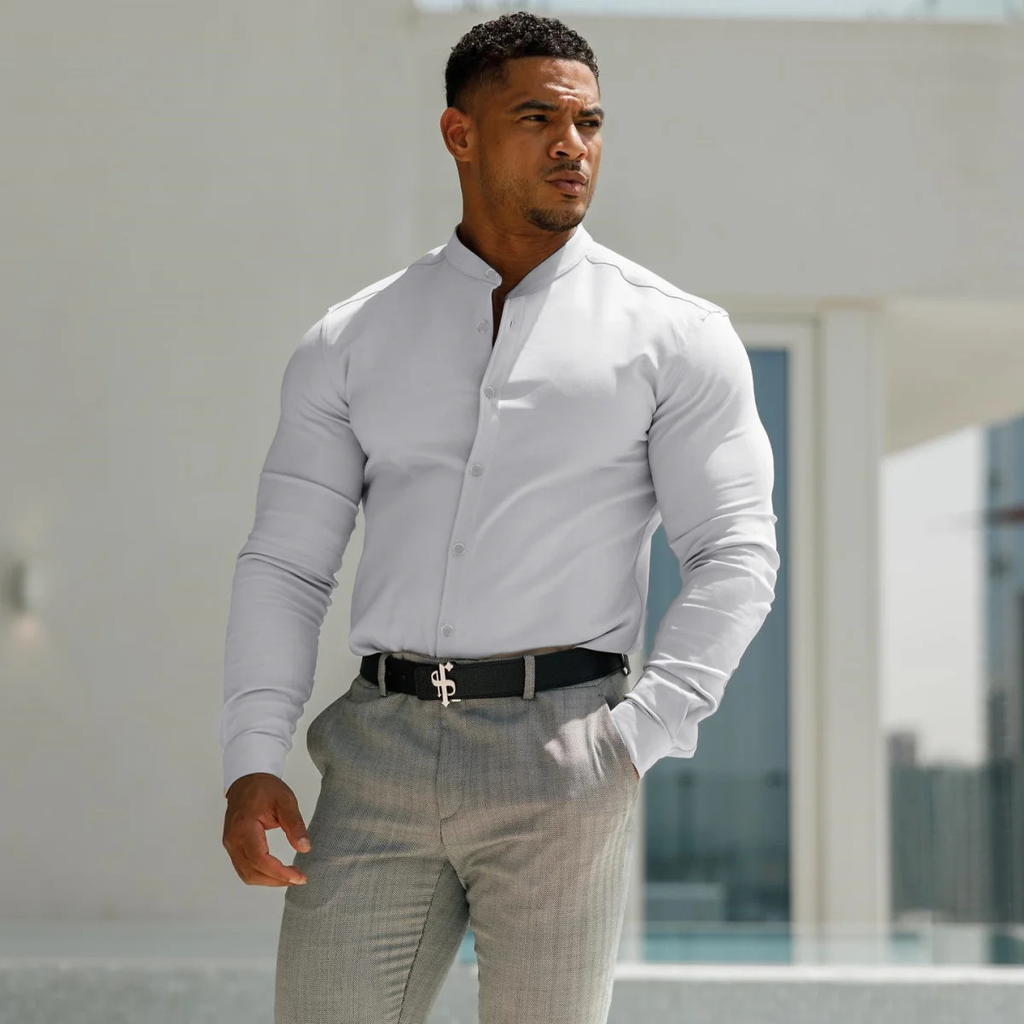 The Willowgate Men’s Slim Fit Stand Collar Shirt