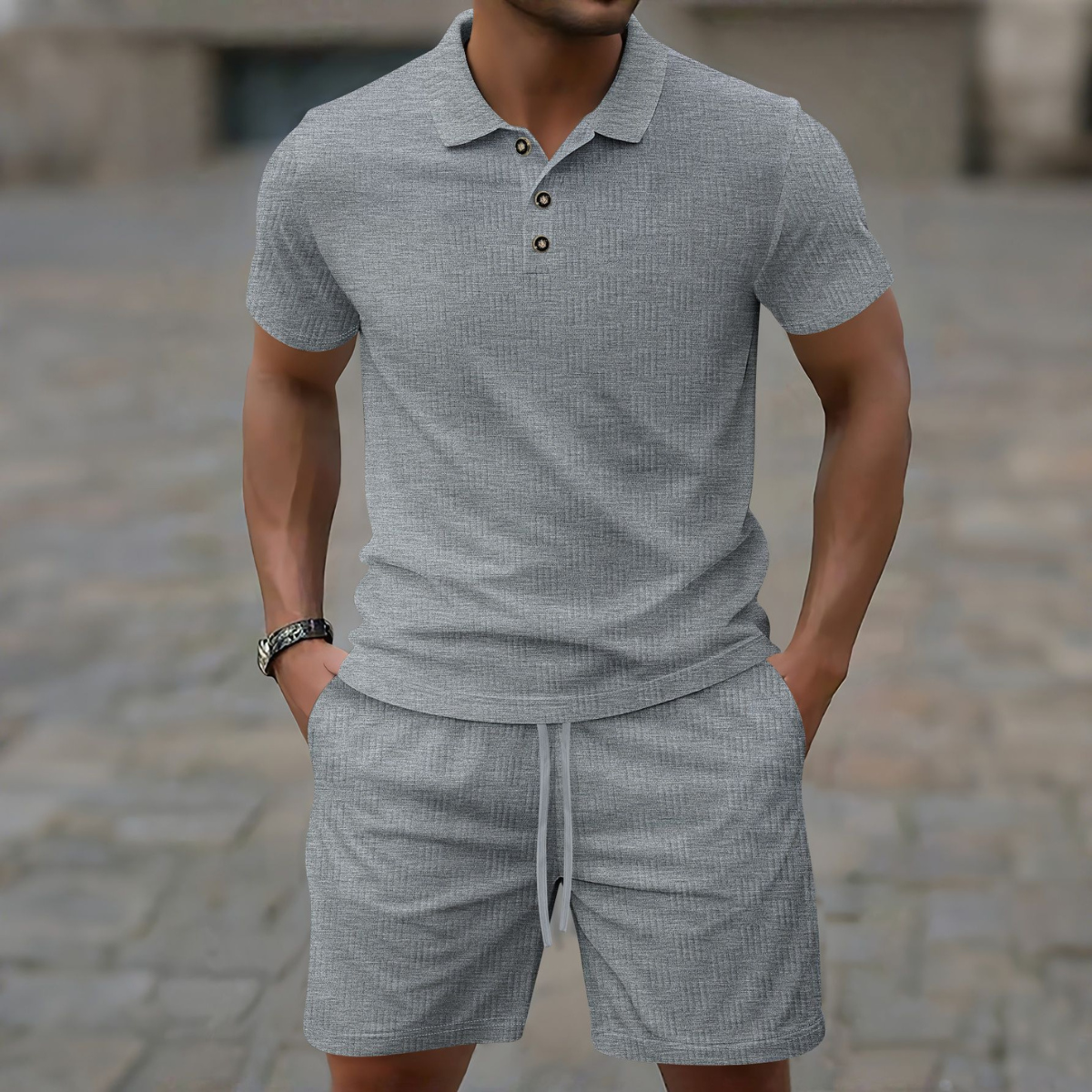 The Elwood Men’s Casual Polo Shirt and Shorts Set – Summer Two Piece Outfit