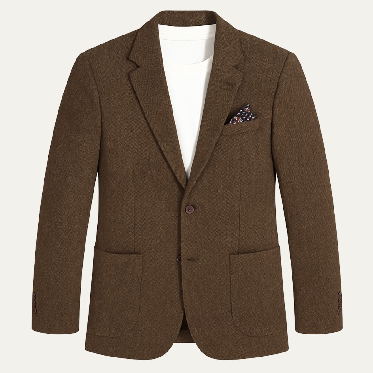 The Domaso Men’s Business Herringbone Single Breasted Tweed Blazer - Wedding Guest