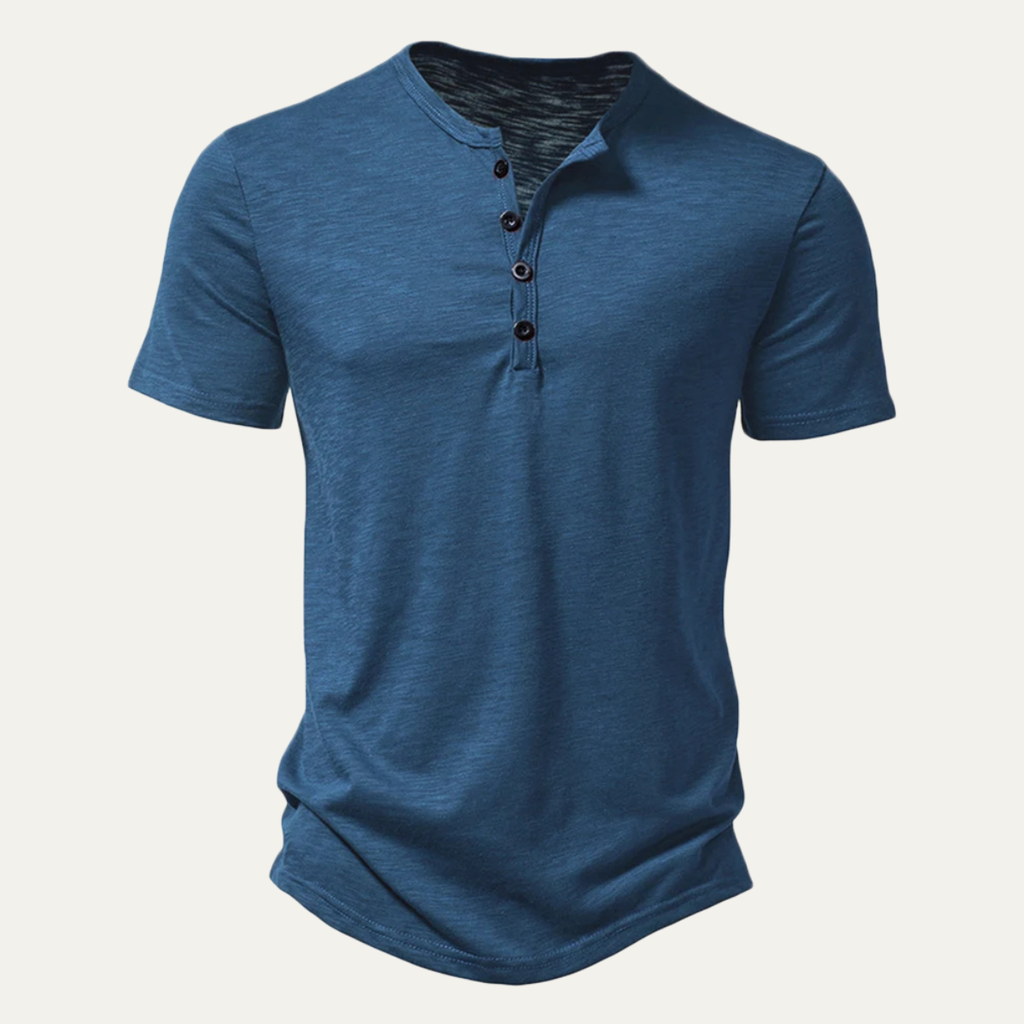 The Bathwick Men’s Breathable Henley Collar Summer T Shirt