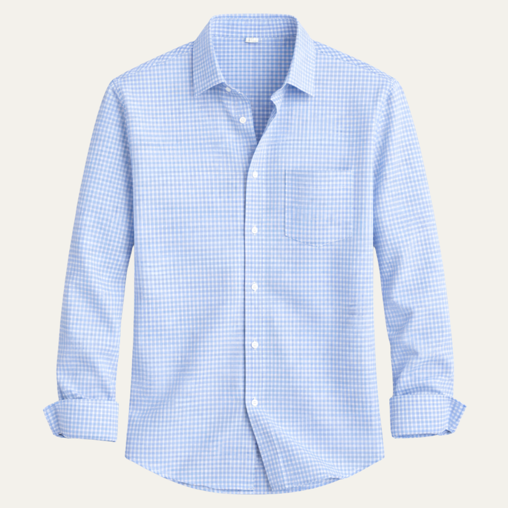 The Ashmont Men’s Slim Fit Gingham Long Sleeve Button Down Shirt