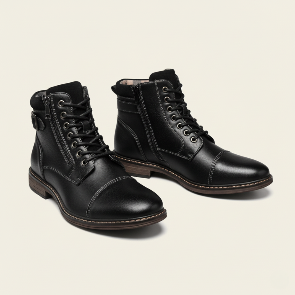 The Brescia Men’s Casual Vintage Faux Leather Ankle Boots