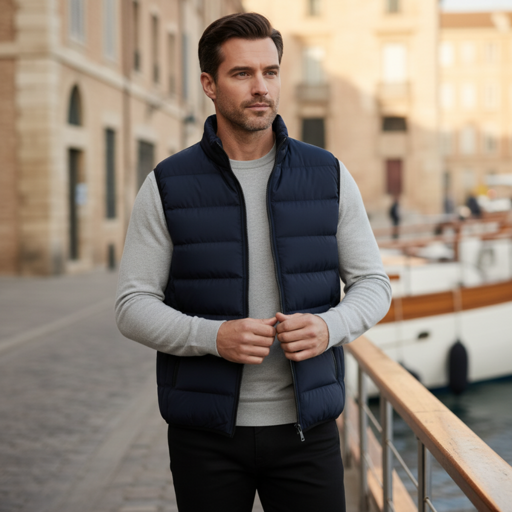 The Chiron Men’s Luxury Puffer Quilted Vest - 2026