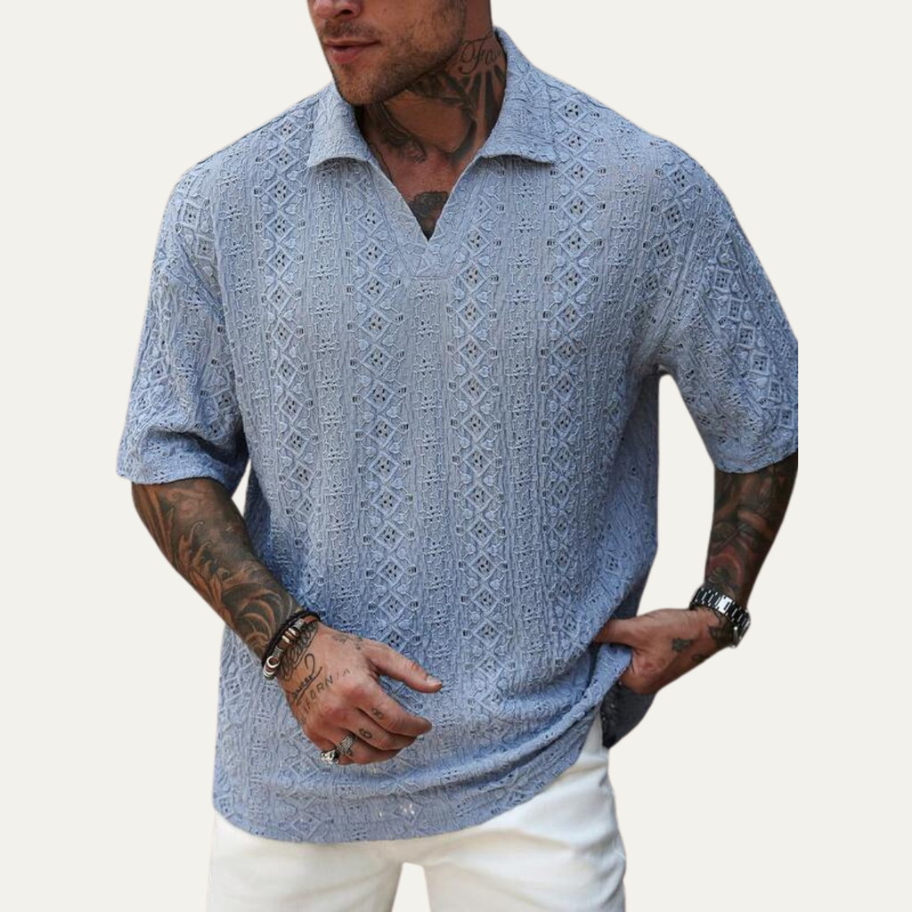 The Wellington Men’s Crochet Knit Polo Shirt
