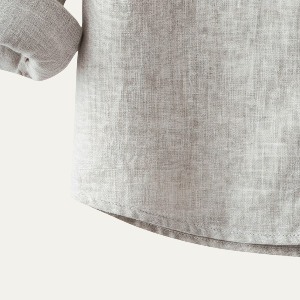 The Brookfield Lane Men’s Vintage Thin Round Neck Linen Shirt