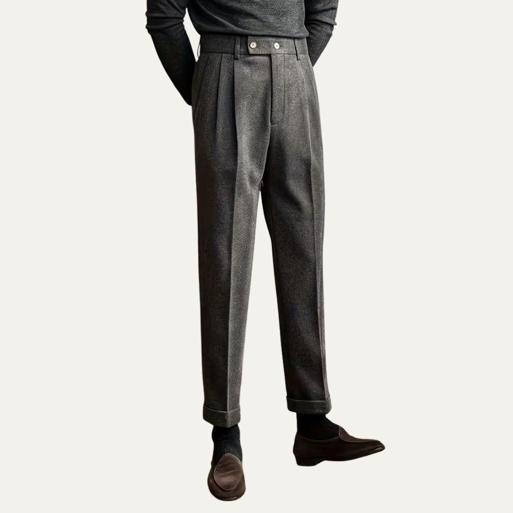 The Gold Coast Men’s High Waisted Pleated Straight Leg Dress Pants