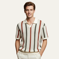 The Brianza Men’s Vintage Style Striped Knit Polo