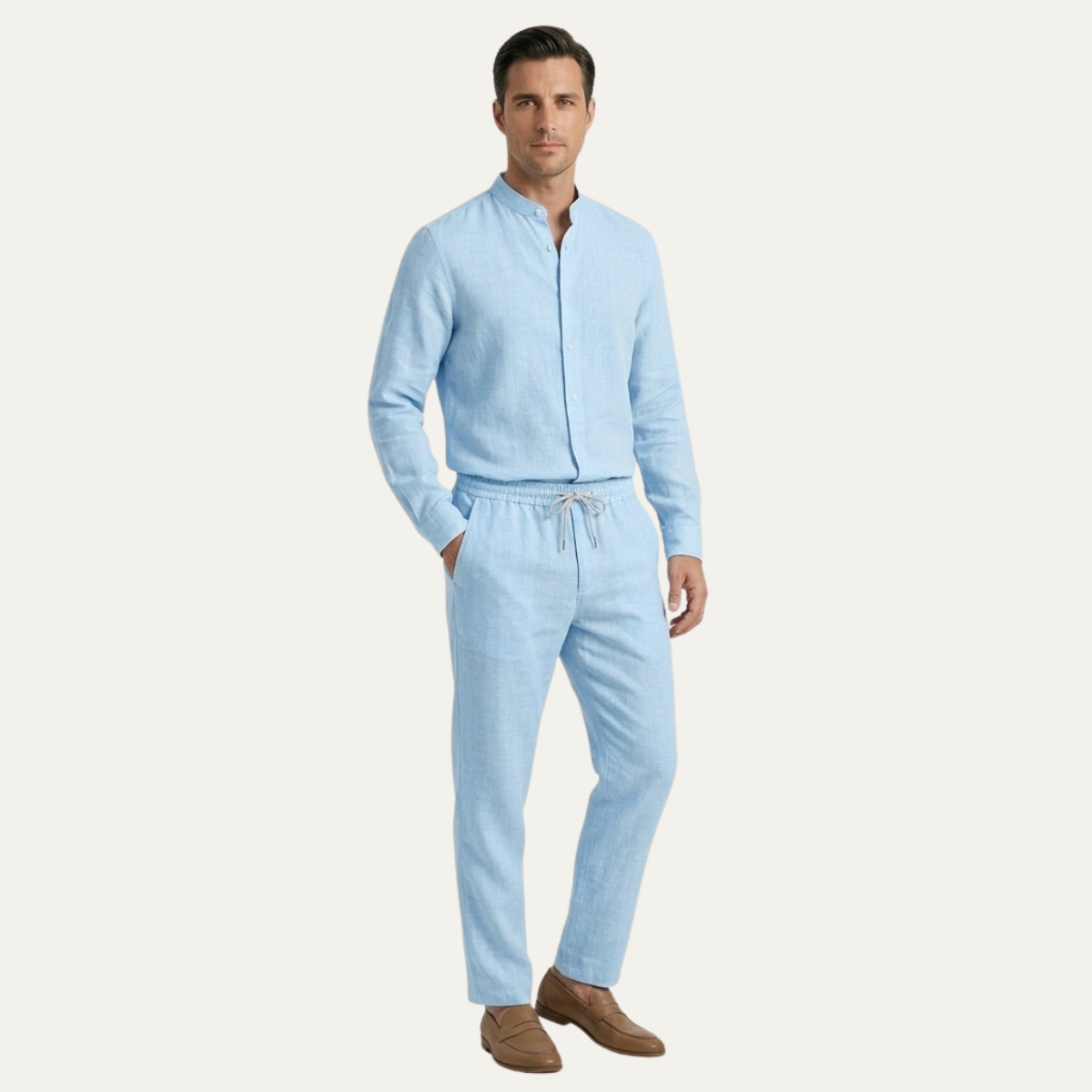 The Cedarbrook Men’s Trendy Cotton Linen Set –  Shirt & Pants